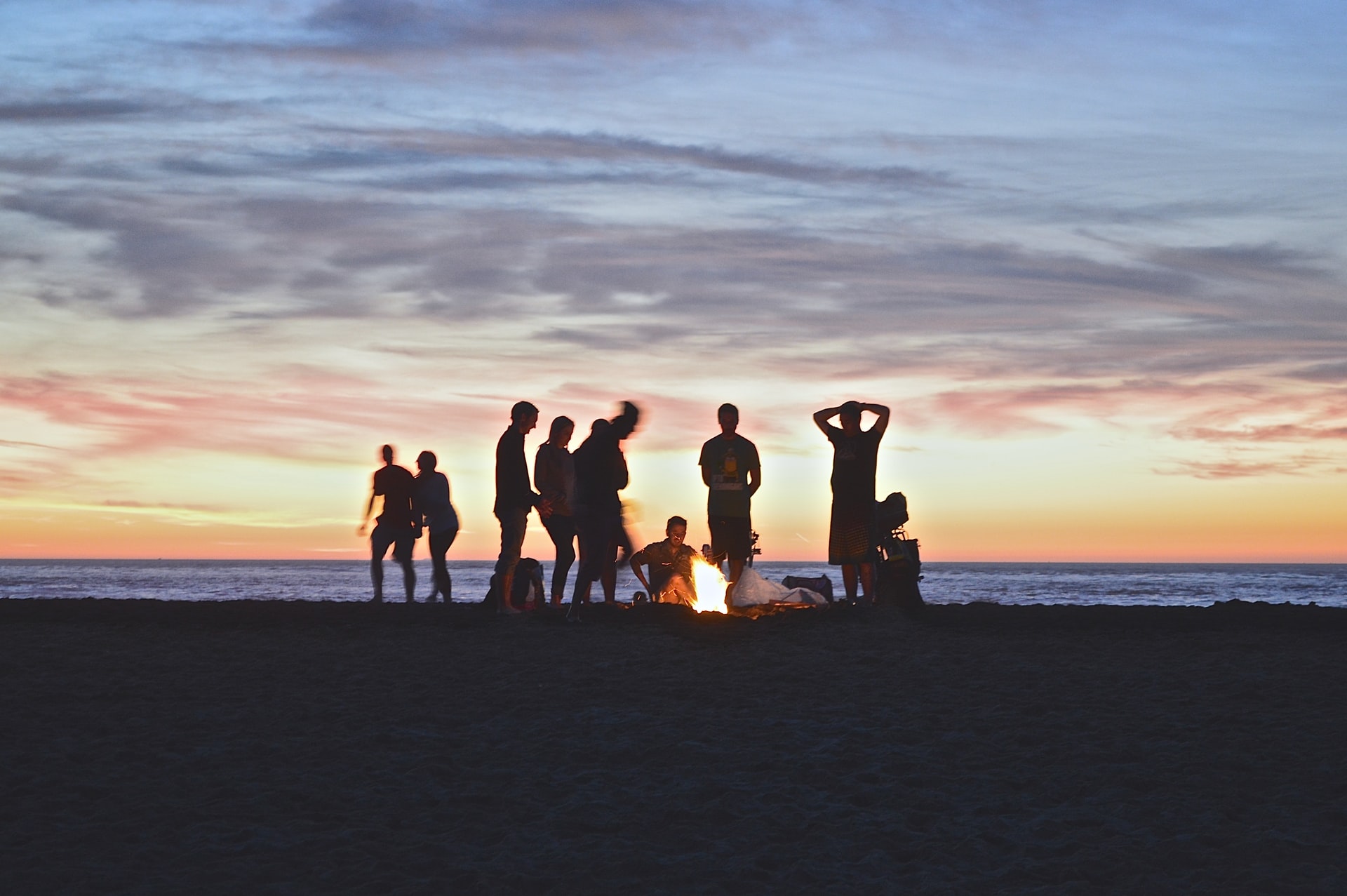 group-enjoying-bonefire